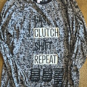 LuLaRoe Gray and Black Graphic Top